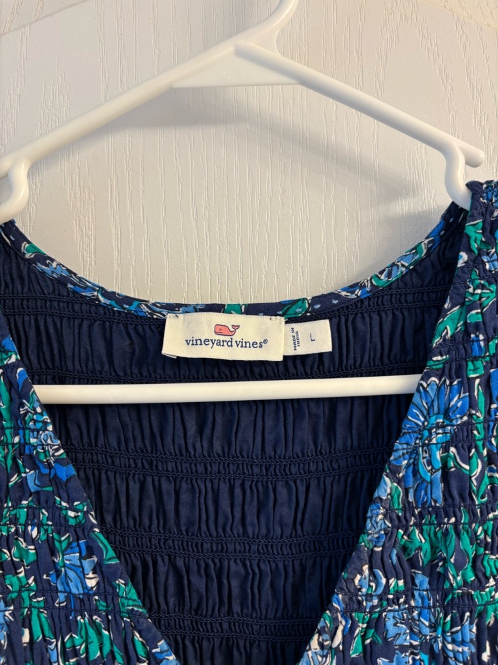 Vineyard Vibes Blue & Green Midi Dress sz L - Picture 3 of 4